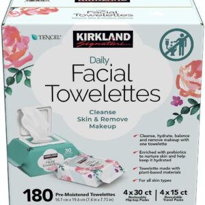 Kirkland Signature Daily Facial Towelettes, 180 Count